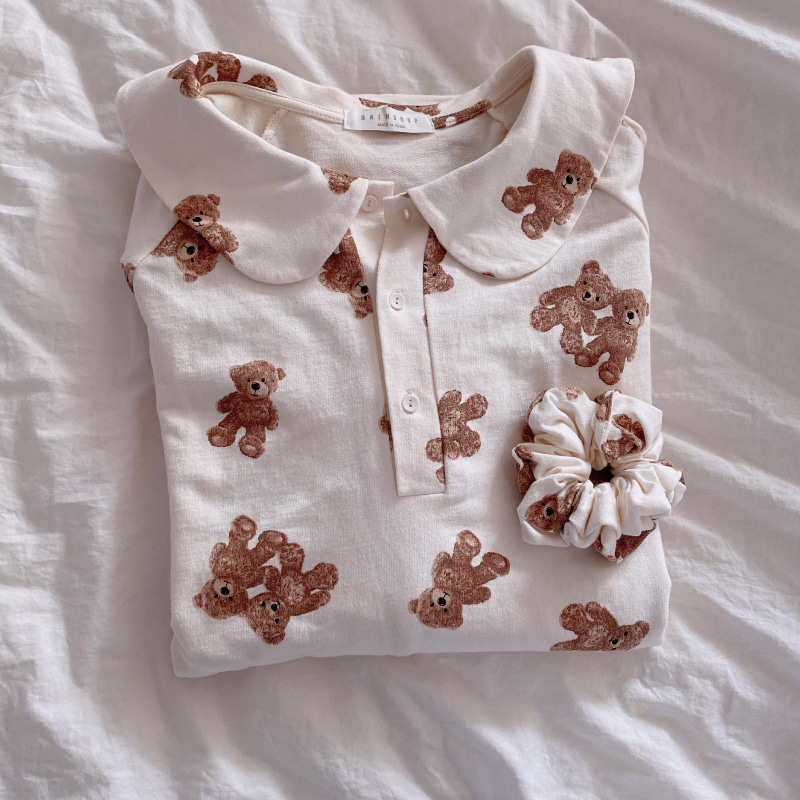 cutie bear homewear dress pajama (scrunchie set)