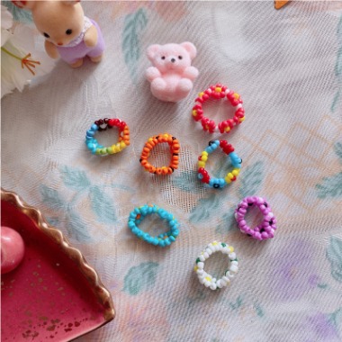 daisy flower beads ring (7 colors)