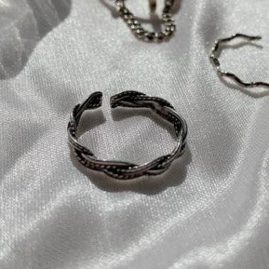 big wave knot silver layered ring